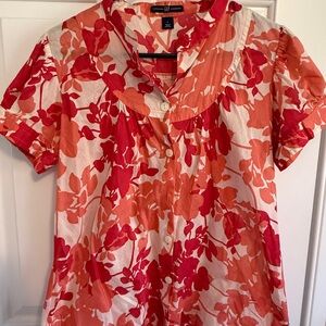 Gap Floral Red and Orange Women's Top